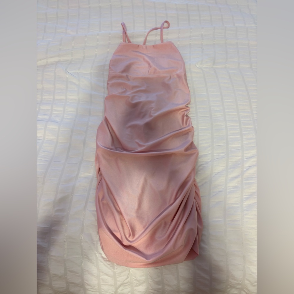 Lucy in the Sky Pink Satin Mini Dress